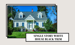 single story white house black trim